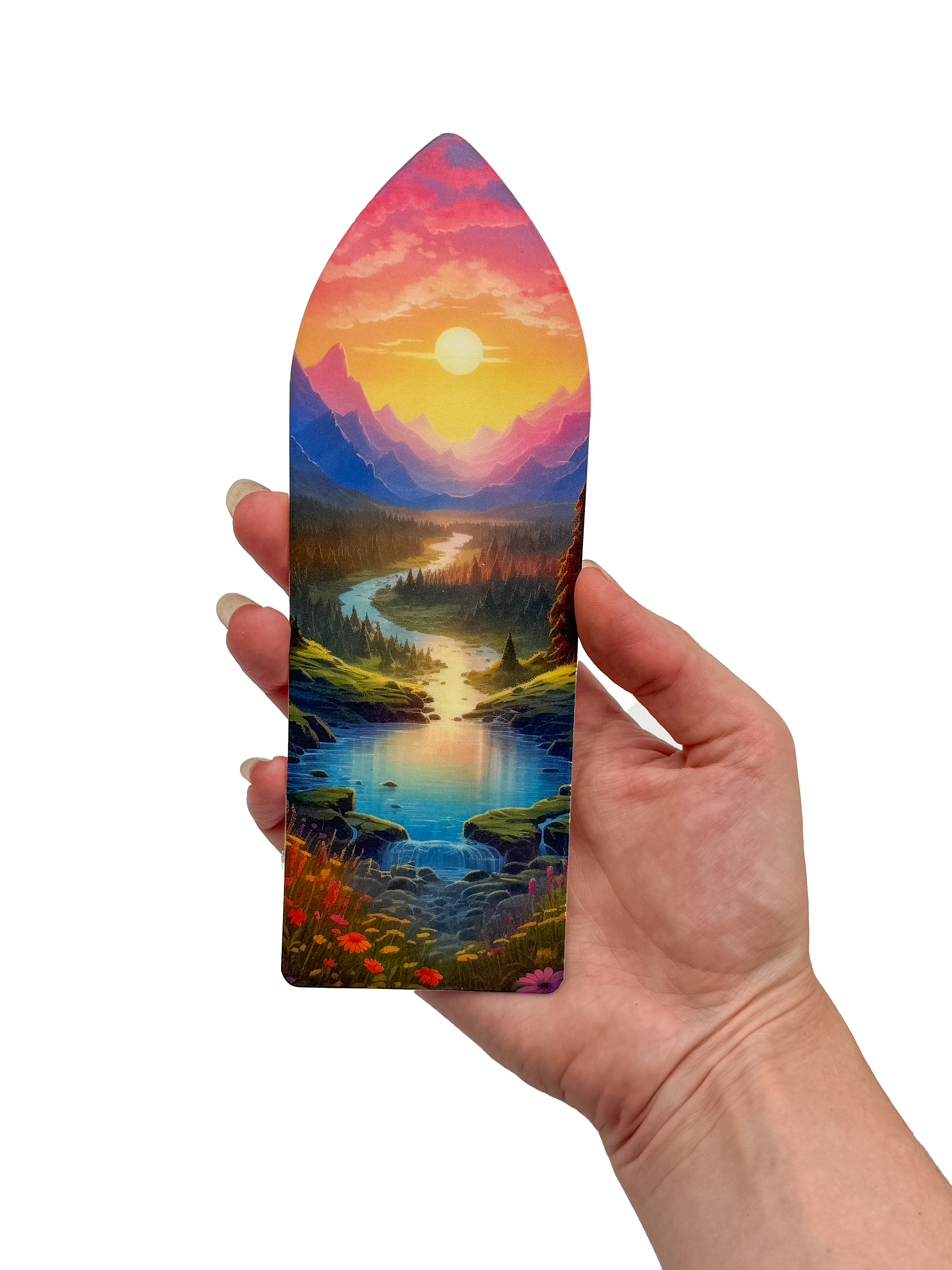 Záložka do knížky – Západ slunce v údolí