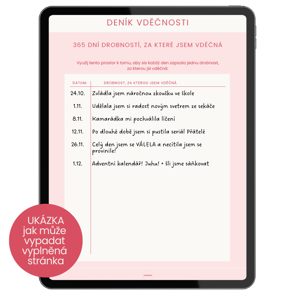 Deník vděčnosti + BONUSY
