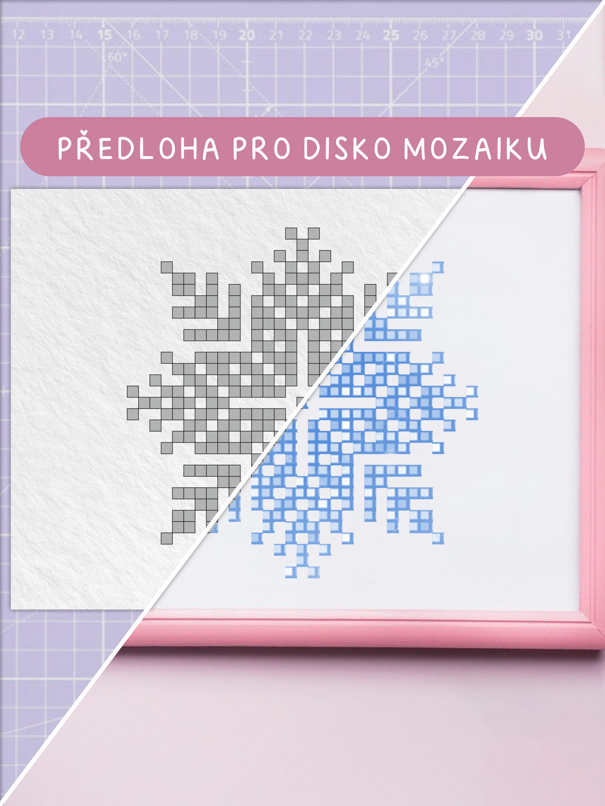 Předloha na disko mozaiku – Vločka