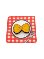 Dřevěná brož – Těstovina Farfalle