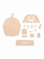 Dřevěná dekorace k dotvoření – Halloween domeček