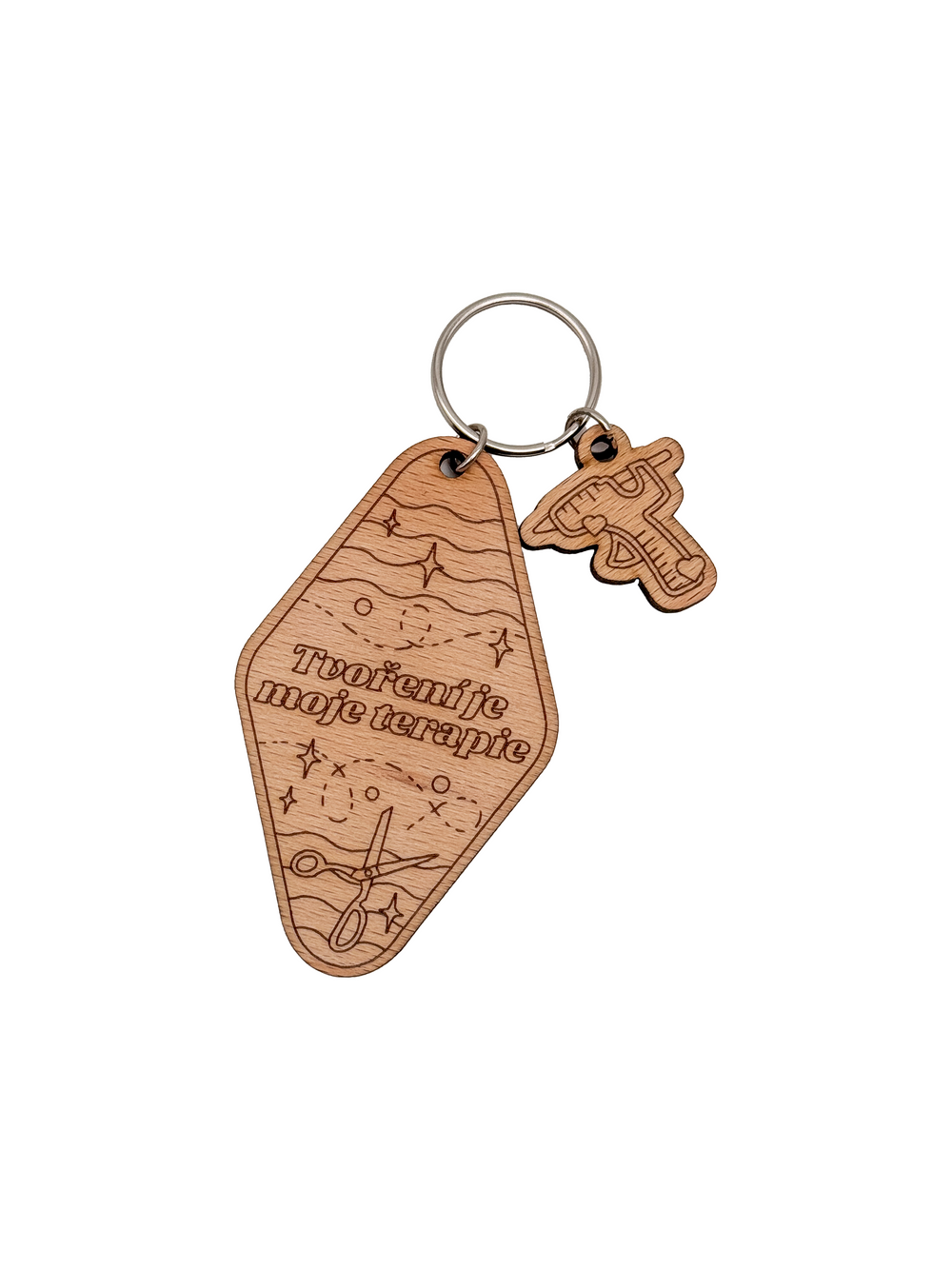 Dřevěná klíčenka – Tvoření je moje terapie