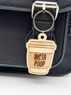 Dřevěná klíčenka – Insta Poop