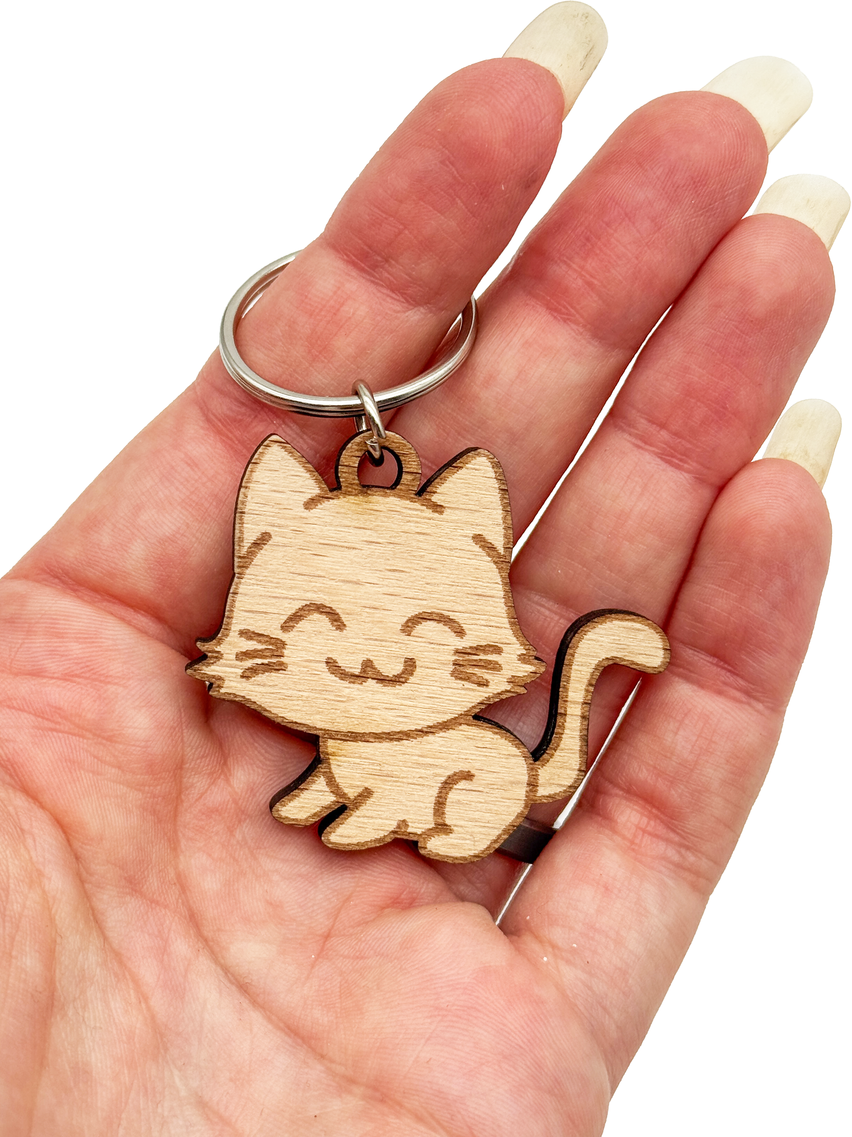 Dřevěná klíčenka – Kočka