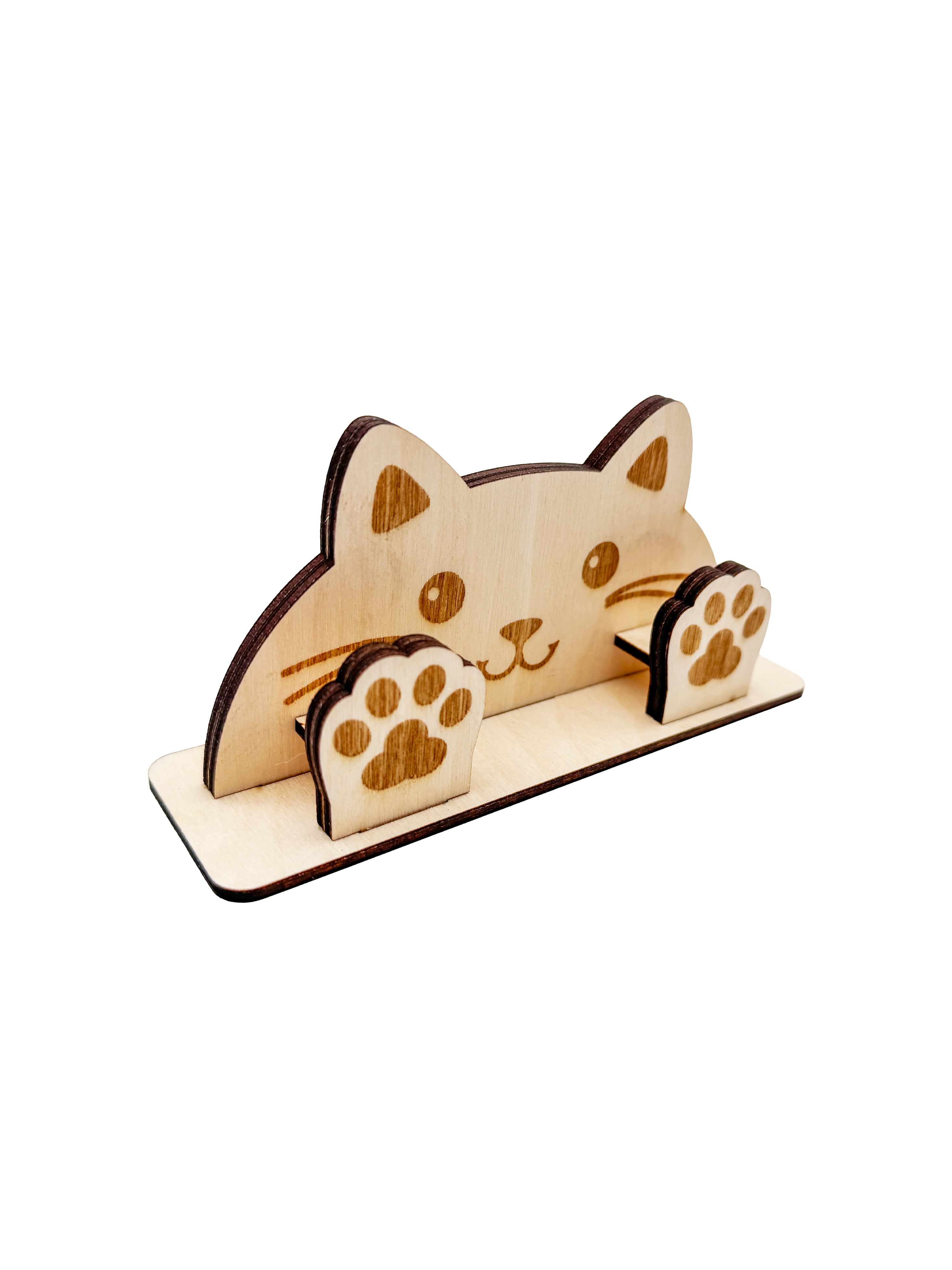 Dřevěný stojánek na brýle – Kočka