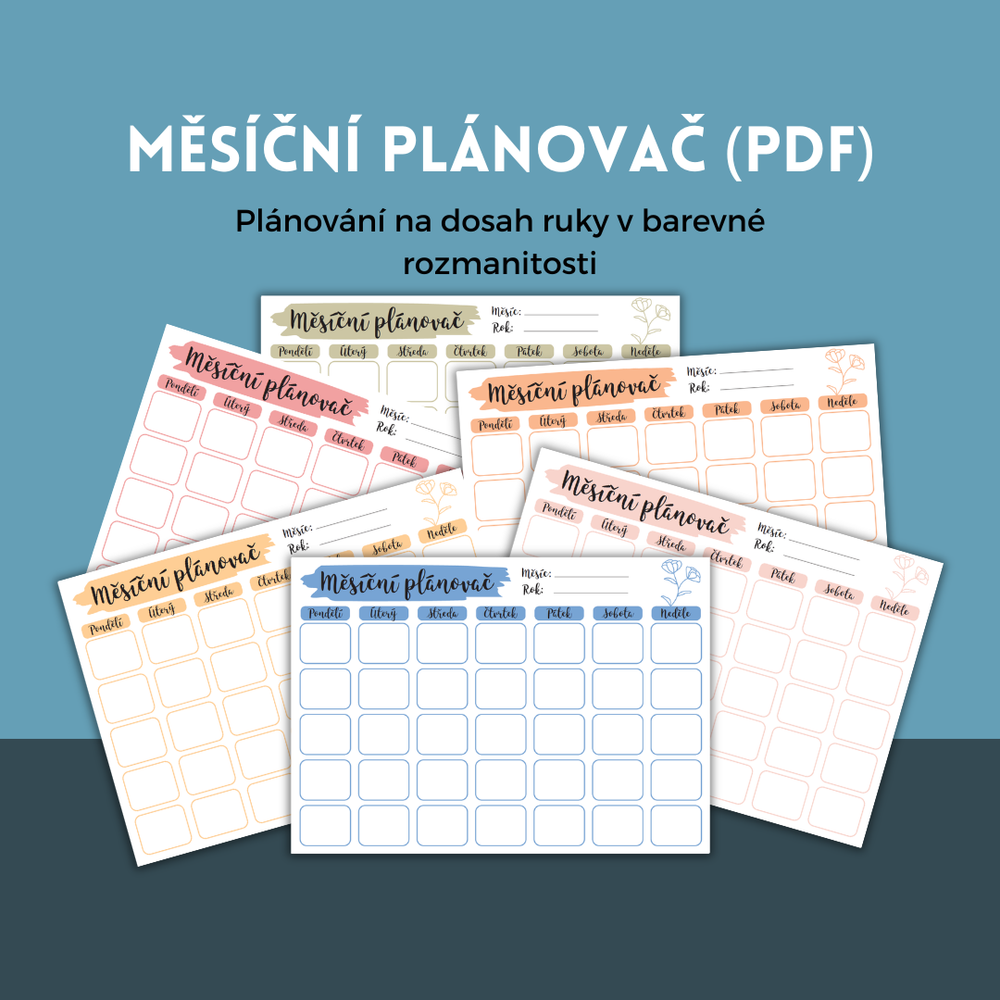 Měsíční plánovače K TISKU