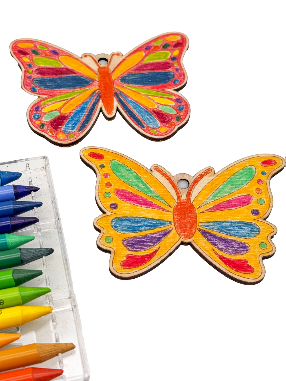 Dřevěné ozdoby k dotvoření – Hejno motýlků