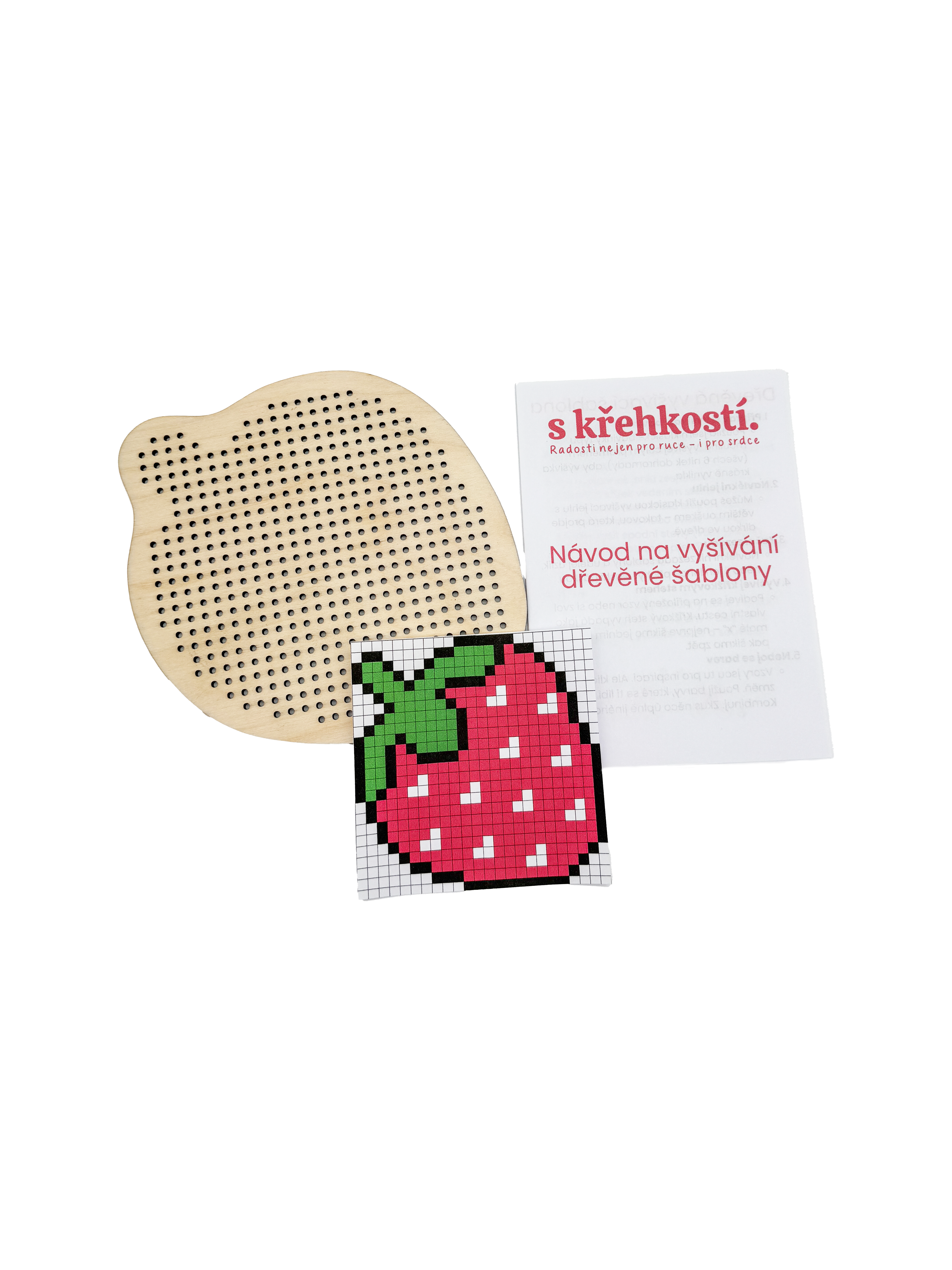 Dřevěná šablona na vyšívání – Jahoda