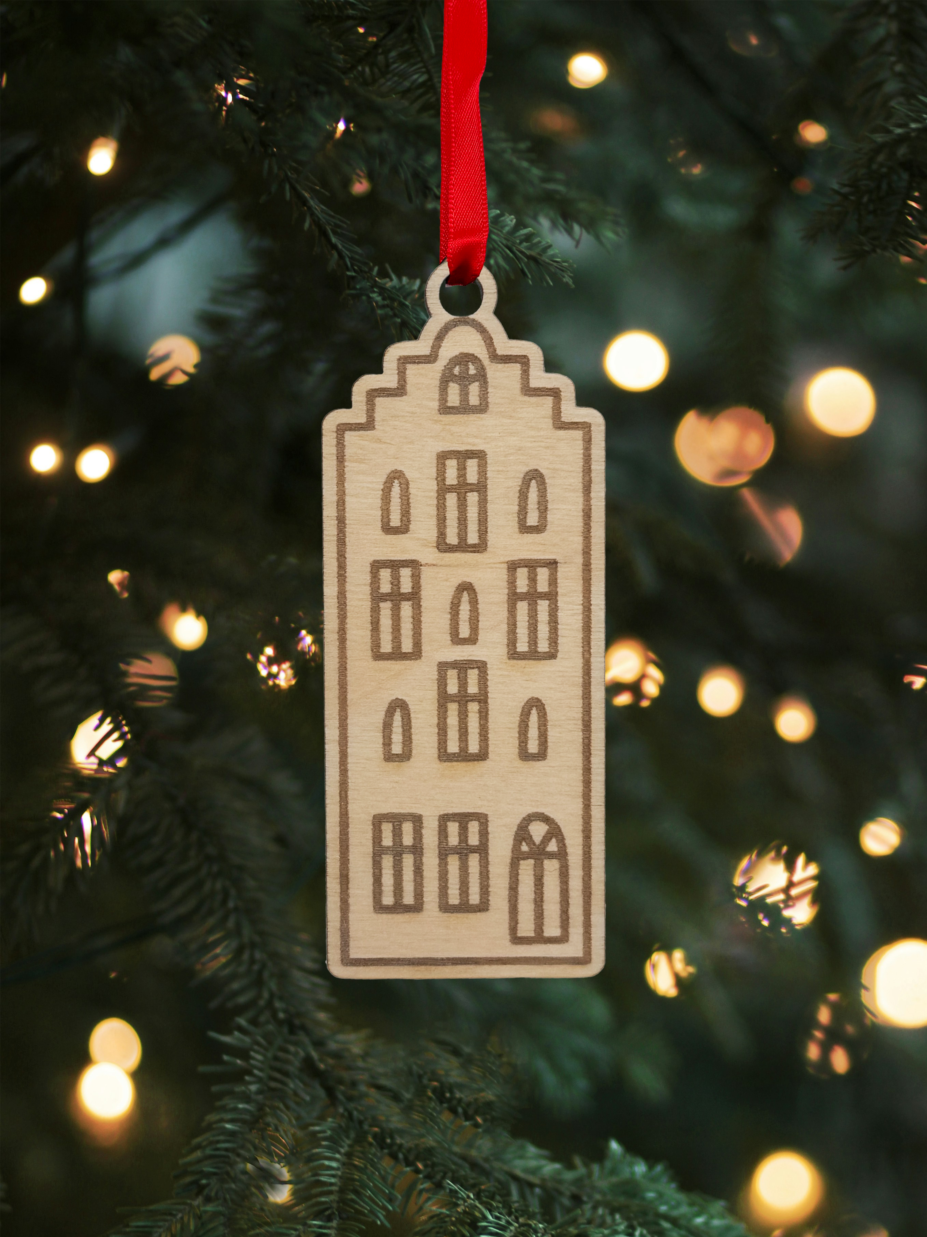 Dřevěná vánoční ozdoba – Domeček 1