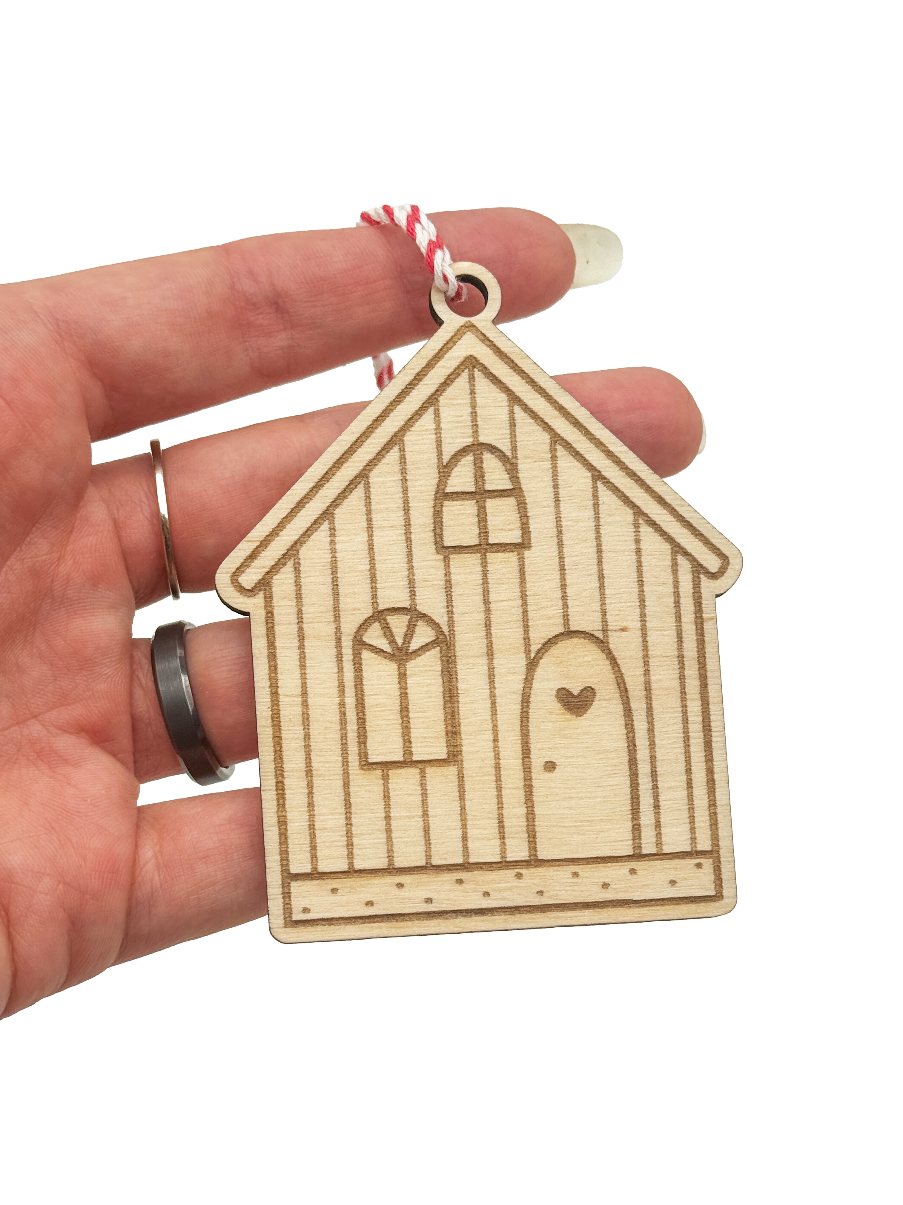 Dřevěná vánoční ozdoba – Domeček 3
