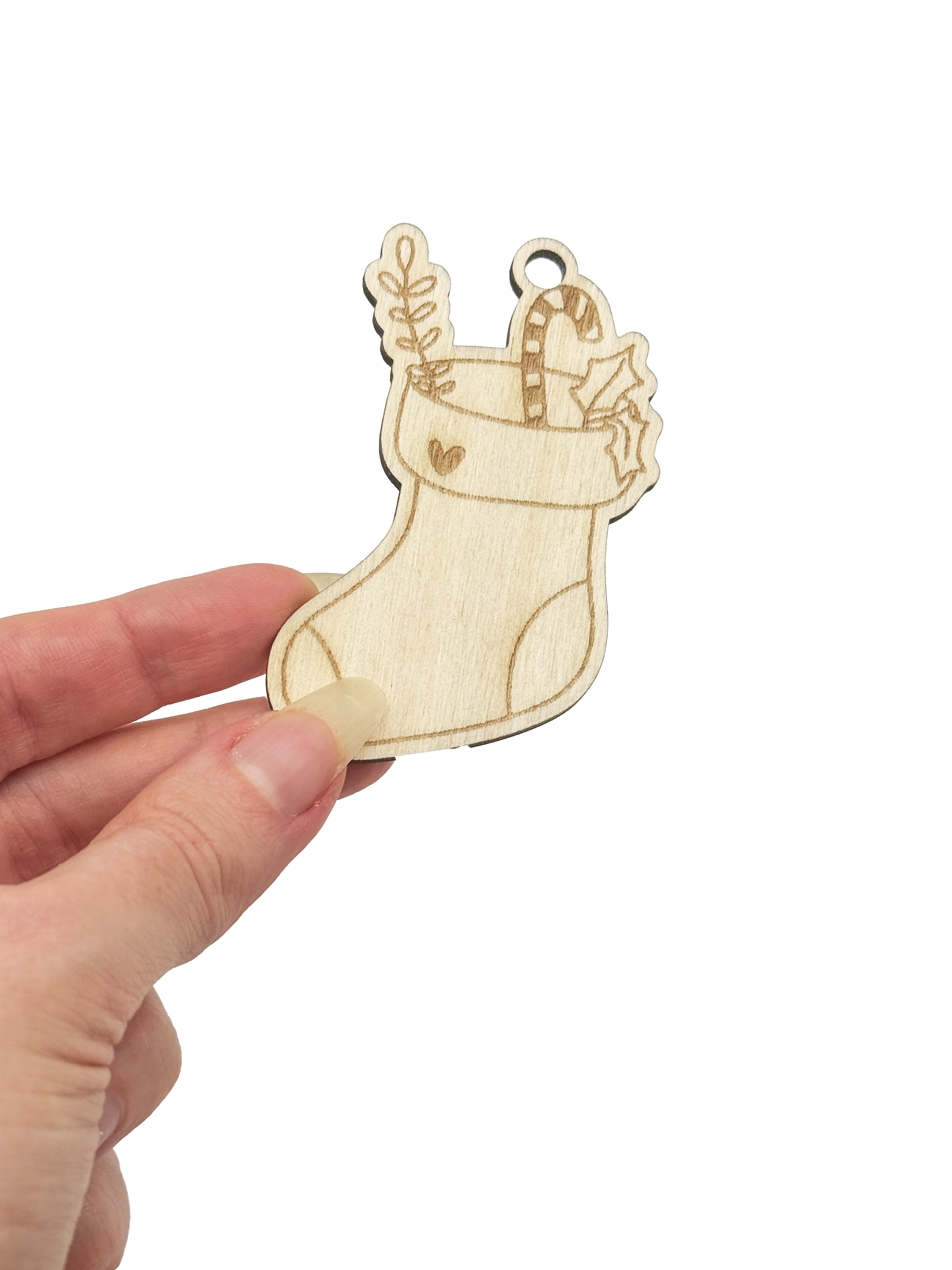 Dřevěná vánoční ozdoba – Punčocha