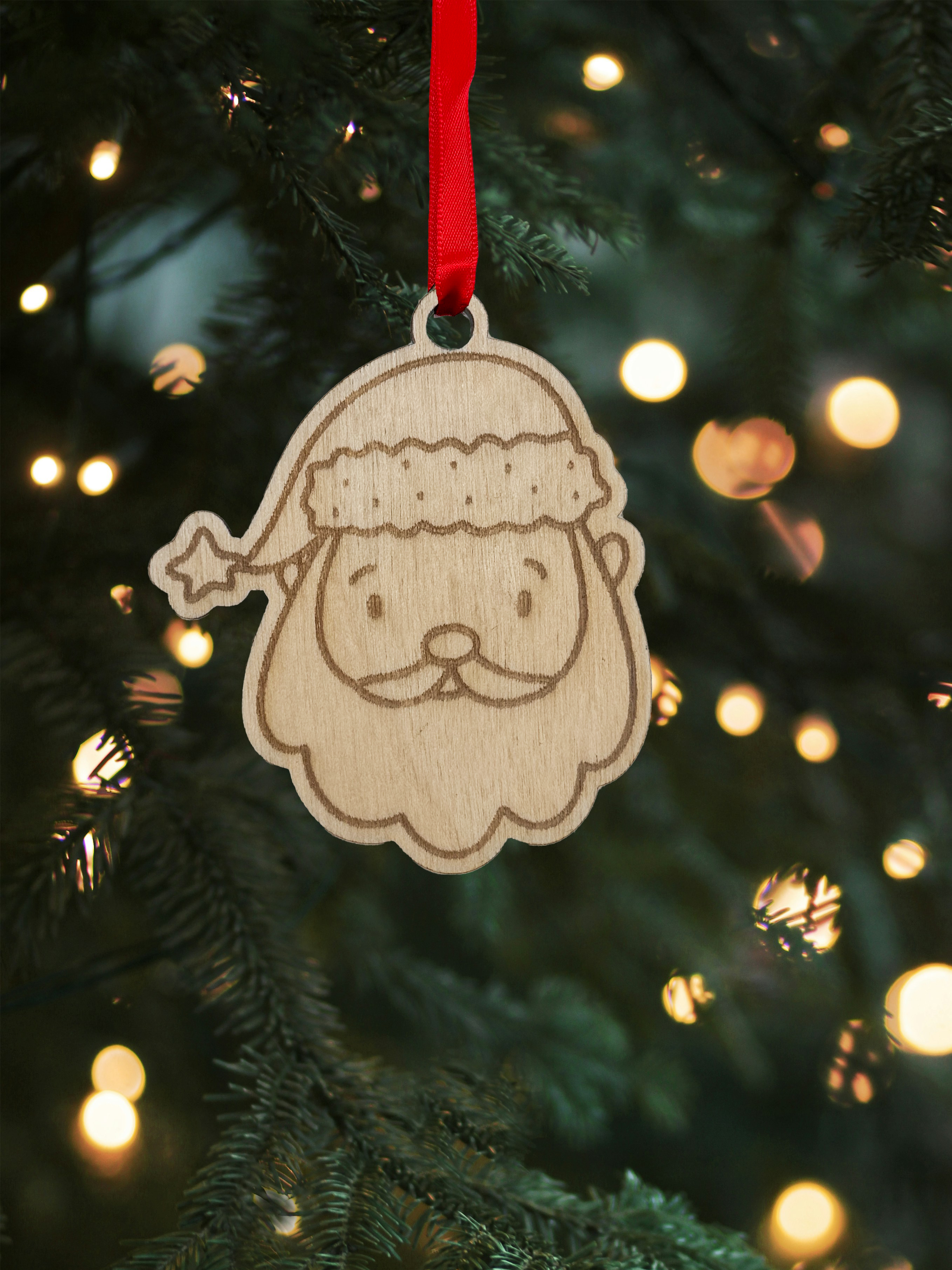 Dřevěná vánoční ozdoba – Santa