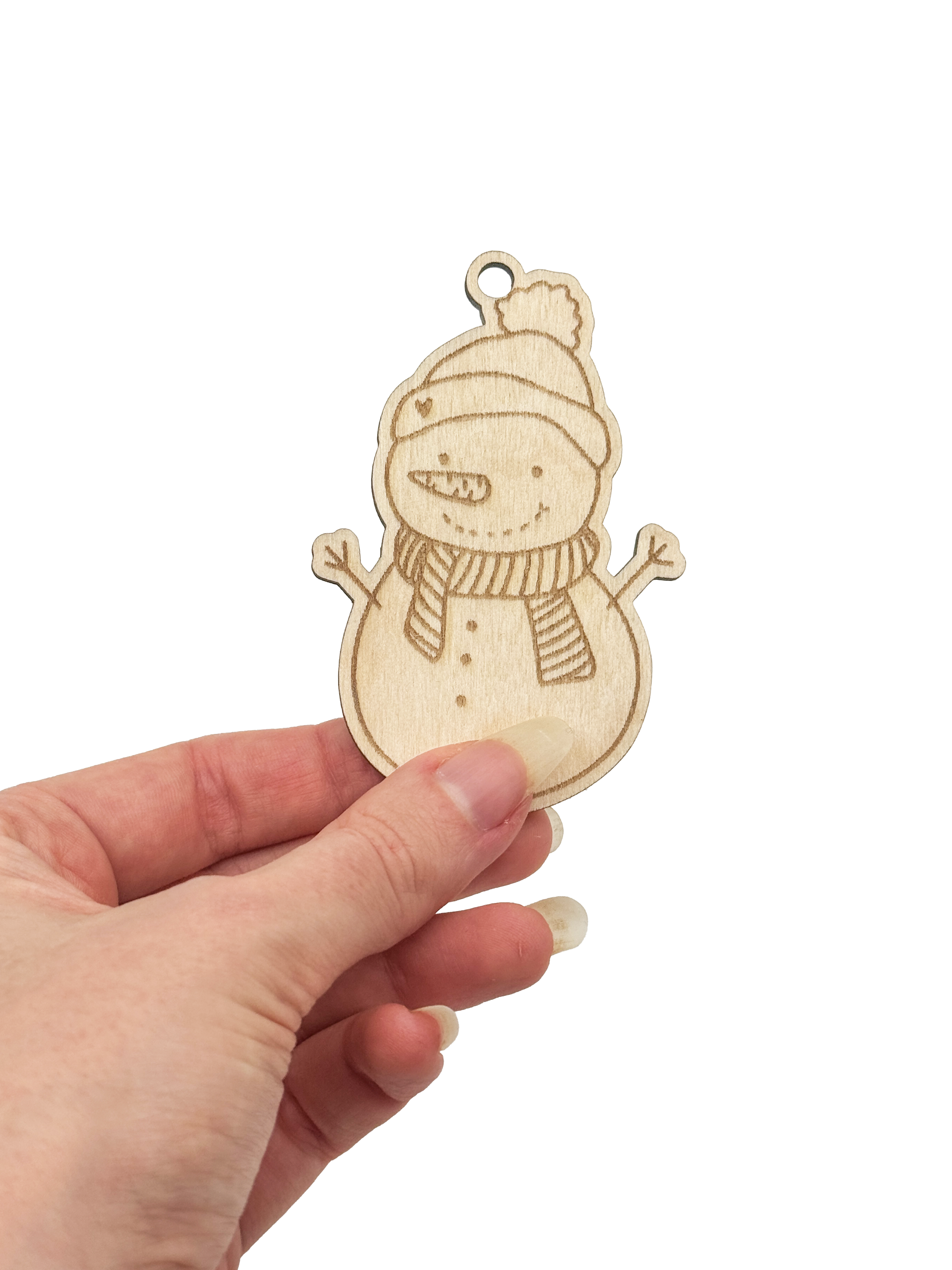Dřevěná vánoční ozdoba – Sněhulák
