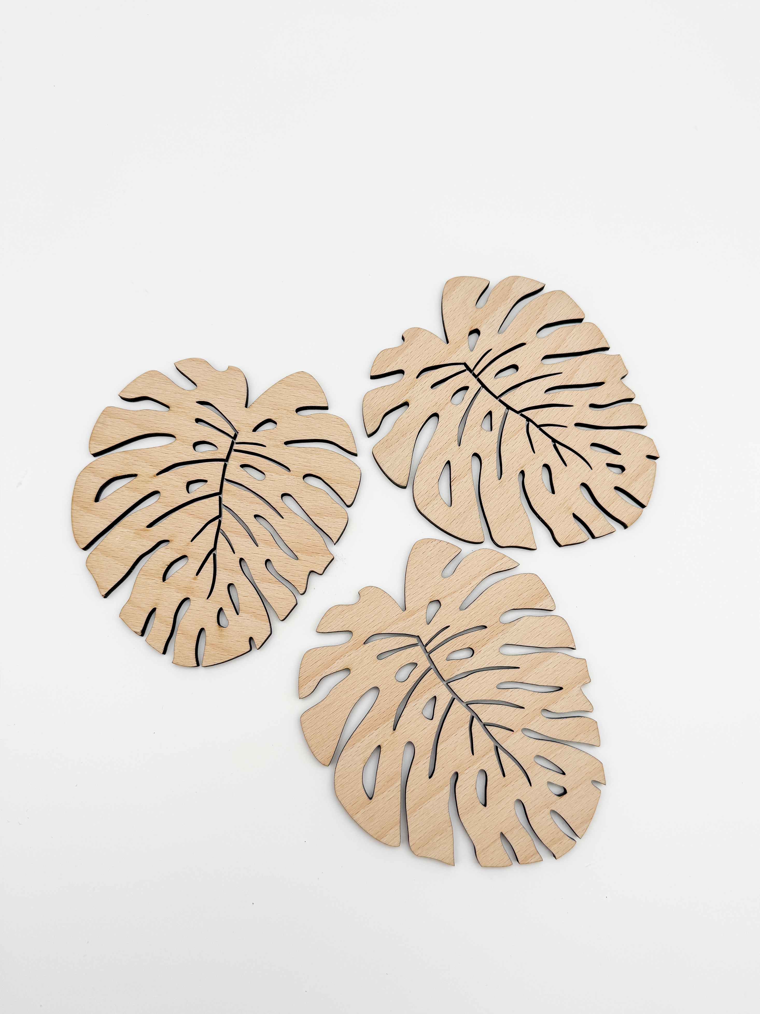 Dřevěný podtácek – Monstera