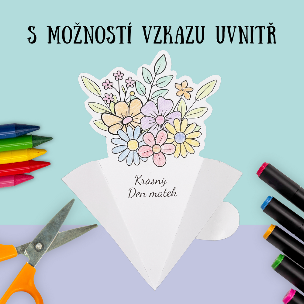 Papírová kytice ke Dni matek K TISKU