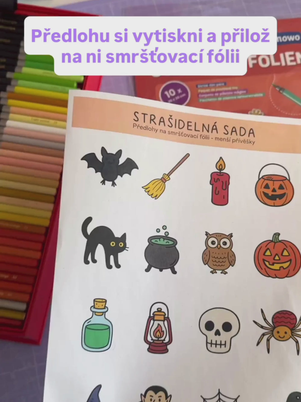 Předlohy na smršťovací fólii – Strašidelná sada