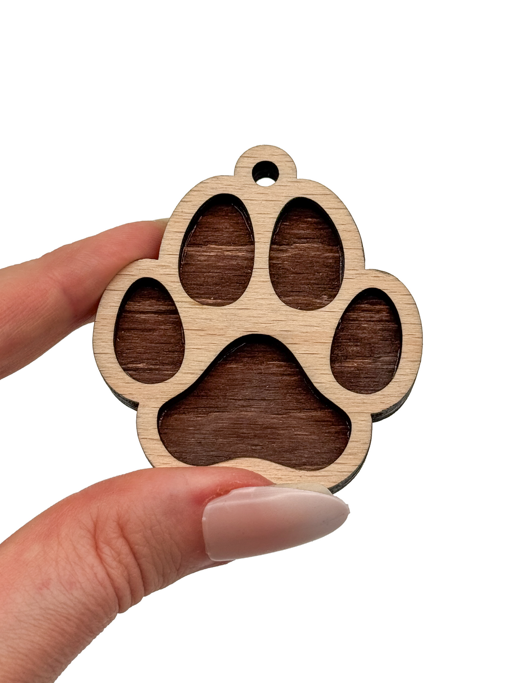 Dřevěná vánoční ozdoba – Psí tlapka menší
