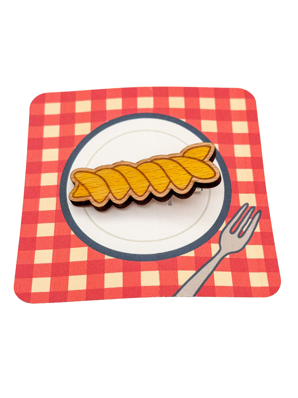 Dřevěná sponka do vlasů – Těstovina Fusilli