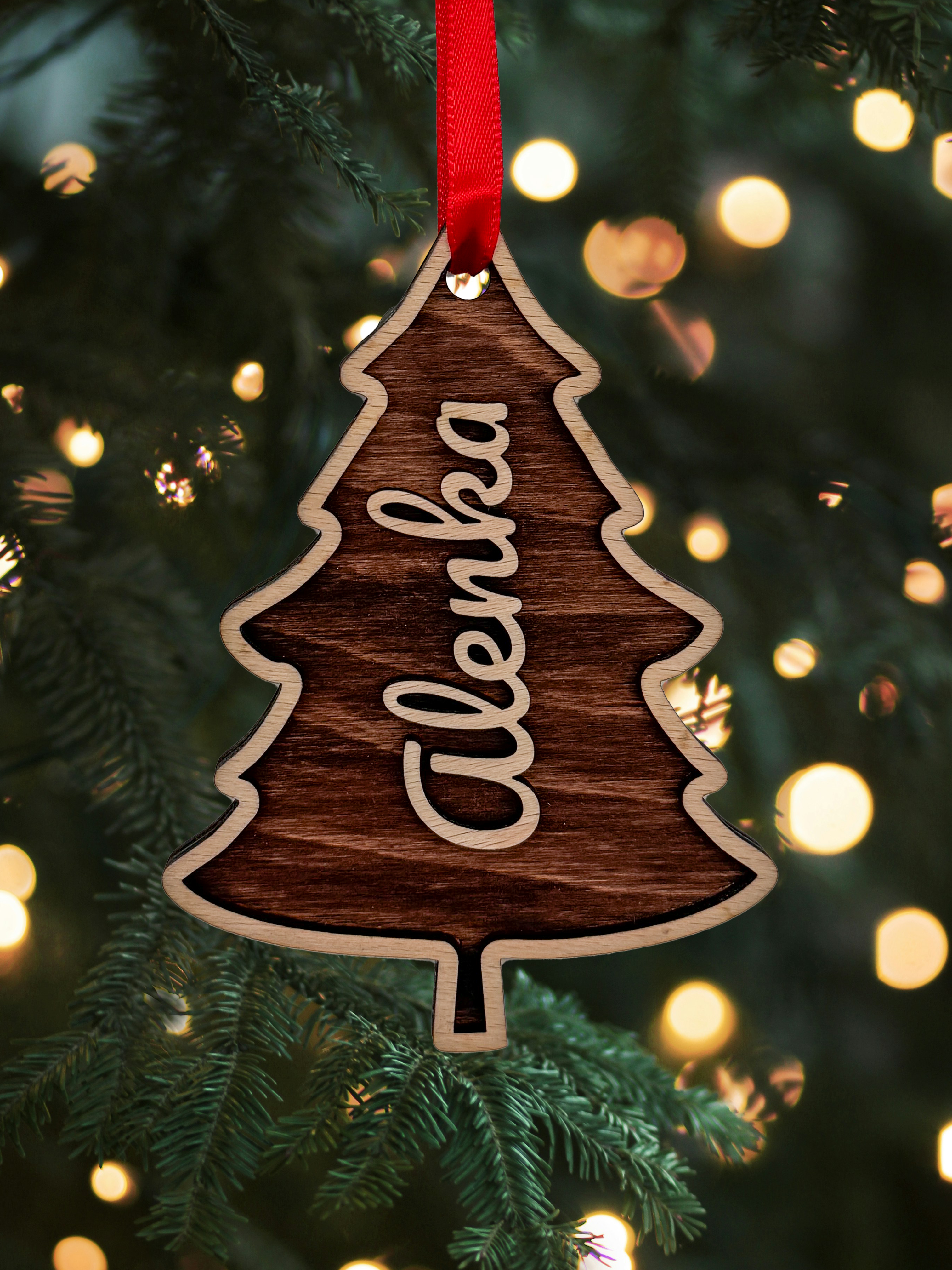 Dřevěná vánoční ozdoba – Vlastní jméno