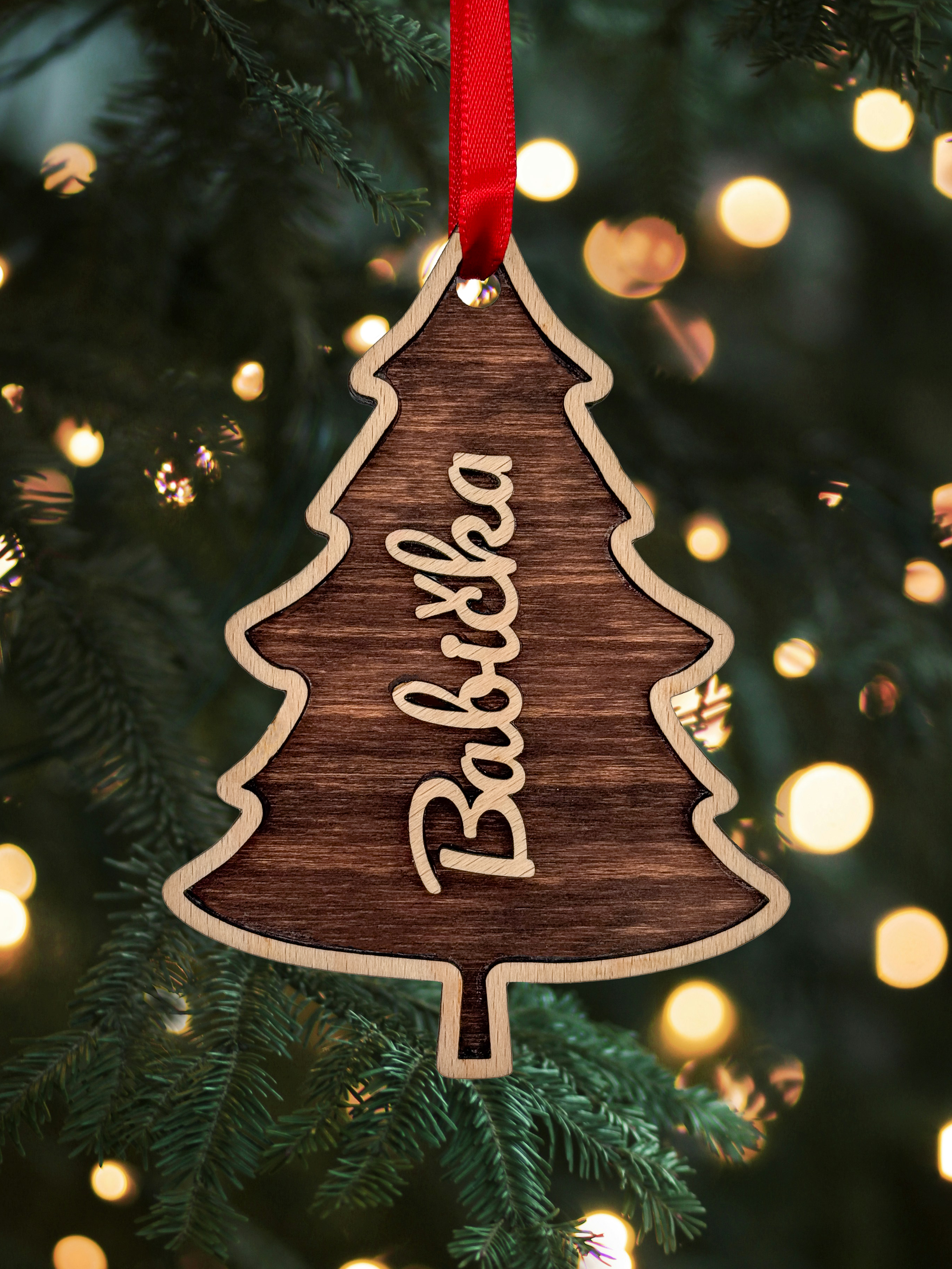 Dřevěná vánoční ozdoba – Babička