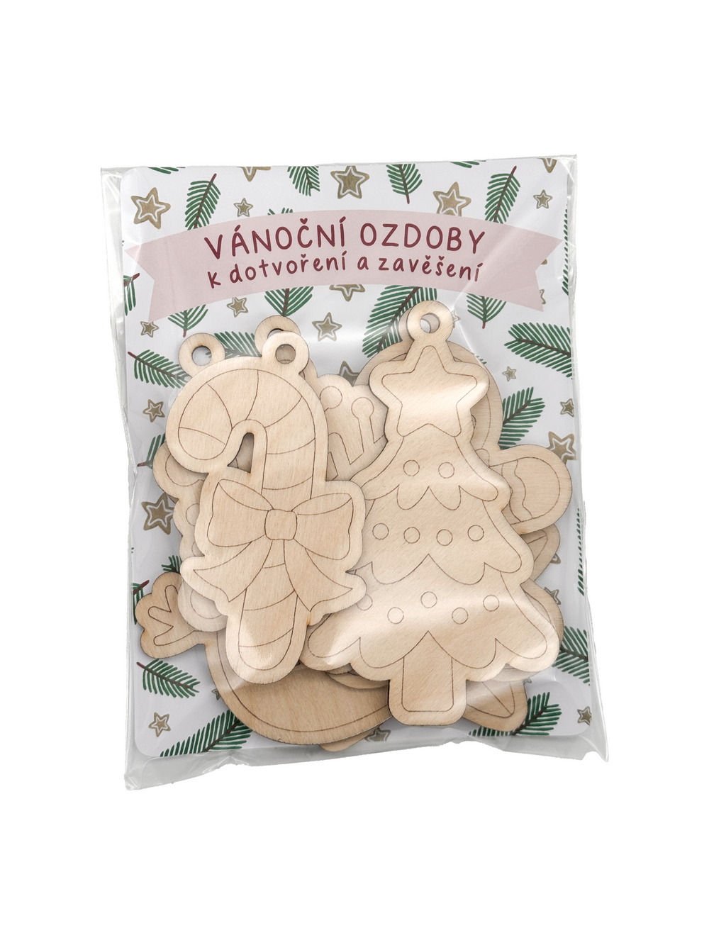 Dřevěné ozdoby k dotvoření – Vánoční set